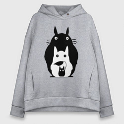 Толстовка оверсайз женская Тоторо, цвет: меланж