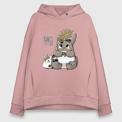 Толстовка оверсайз женская Тоторо, цвет: пыльно-розовый