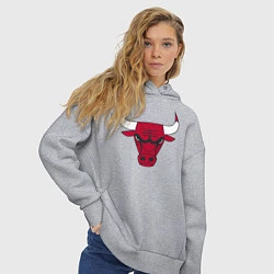 Толстовка оверсайз женская Chicago Bulls, цвет: меланж — фото 2