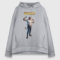 Толстовка оверсайз женская Meowcles Fortnite 2, цвет: меланж