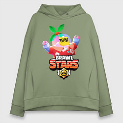 Толстовка оверсайз женская BRAWL STARS TROPICAL SPROUT, цвет: авокадо