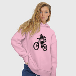 Толстовка оверсайз женская Велоспорт Z, цвет: светло-розовый — фото 2