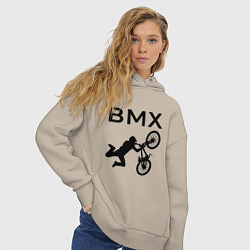 Толстовка оверсайз женская Велоспорт BMX Z, цвет: миндальный — фото 2