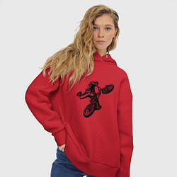 Толстовка оверсайз женская Велоспорт Z, цвет: красный — фото 2