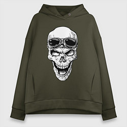 Женское худи оверсайз Skull and glasses