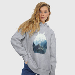 Толстовка оверсайз женская Тоторо, цвет: меланж — фото 2
