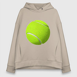 Толстовка оверсайз женская Теннис, цвет: миндальный