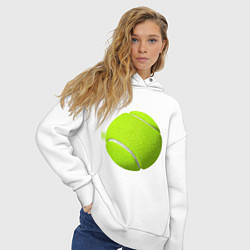 Толстовка оверсайз женская Теннис, цвет: белый — фото 2