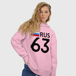 Толстовка оверсайз женская RUS 63 цвета светло-розовый — фото 2