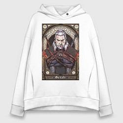 Толстовка оверсайз женская The Witcher, Geralt, Ведьмак,, цвет: белый
