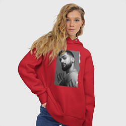 Толстовка оверсайз женская Jony, цвет: красный — фото 2