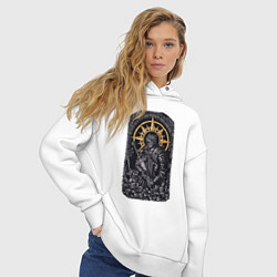 Толстовка оверсайз женская Dark Souls рыцарь душа пепла, цвет: белый — фото 2