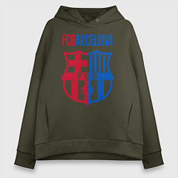 Толстовка оверсайз женская Barcelona FC, цвет: хаки