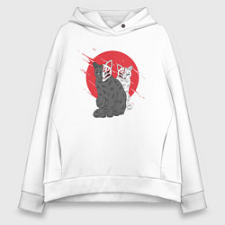 Толстовка оверсайз женская Japan Cats Z, цвет: белый