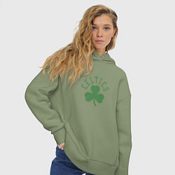 Толстовка оверсайз женская Boston Celtics, цвет: авокадо — фото 2