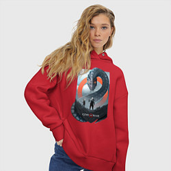 Толстовка оверсайз женская Кратос и Атрей, цвет: красный — фото 2