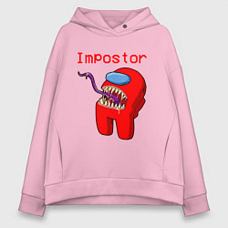 Толстовка оверсайз женская AMONG US - IMPOSTOR, цвет: светло-розовый