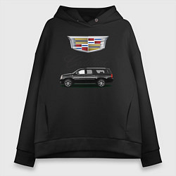 Толстовка оверсайз женская Cadillac, цвет: черный