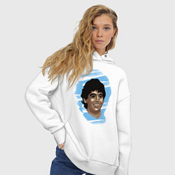Толстовка оверсайз женская Diego Maradona, цвет: белый — фото 2
