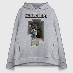 Толстовка оверсайз женская Minecraft, цвет: меланж