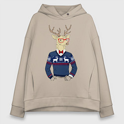 Женское худи оверсайз Hipster Deer