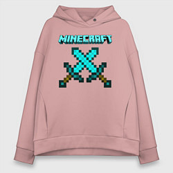 Толстовка оверсайз женская Minecraft, цвет: пыльно-розовый