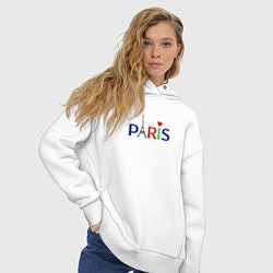 Толстовка оверсайз женская Paris, цвет: белый — фото 2