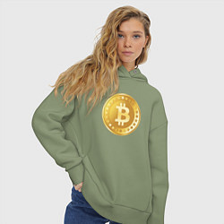 Толстовка оверсайз женская Bitcoin, цвет: авокадо — фото 2