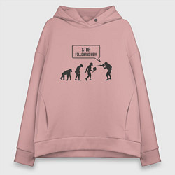 Толстовка оверсайз женская CS GO спина Z, цвет: пыльно-розовый