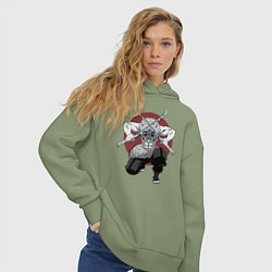 Толстовка оверсайз женская Иноске, цвет: авокадо — фото 2