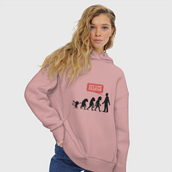 Толстовка оверсайз женская Хватит за мной ходить, цвет: пыльно-розовый — фото 2