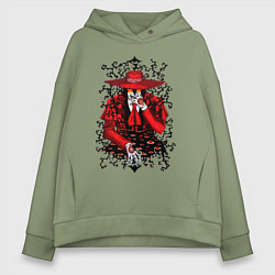 Толстовка оверсайз женская Hellsing Хеллсинг, цвет: авокадо