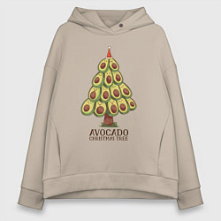 Женское худи оверсайз Avocado Christmas Tree
