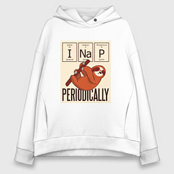 Толстовка оверсайз женская I Nap Periodically, цвет: белый