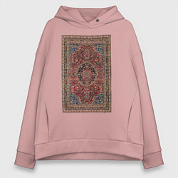 Толстовка оверсайз женская Ретро ковёр, цвет: пыльно-розовый