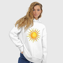 Толстовка оверсайз женская Солнце рисунок, цвет: белый — фото 2