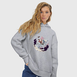 Толстовка оверсайз женская Друзья-путешественники, цвет: меланж — фото 2