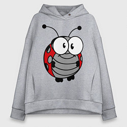 Женское худи оверсайз Удивленная божья коровка