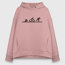Толстовка оверсайз женская Троеборье, цвет: пыльно-розовый