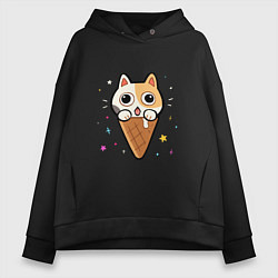 Женское худи оверсайз Ice Cream Cat