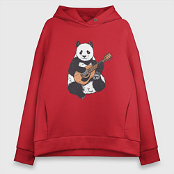 Женское худи оверсайз Панда гитарист Panda Guitar
