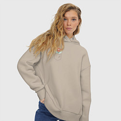 Толстовка оверсайз женская Zoidberg карман, цвет: миндальный — фото 2