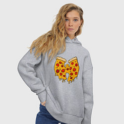Толстовка оверсайз женская Wu-Tang Pizza, цвет: меланж — фото 2