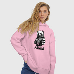 Толстовка оверсайз женская Плохая панда, цвет: светло-розовый — фото 2