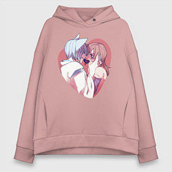 Толстовка оверсайз женская Tomoe and Nanami KIss, цвет: пыльно-розовый