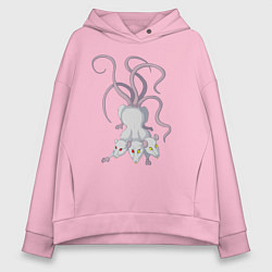 Толстовка оверсайз женская Крыса-цербер, цвет: светло-розовый