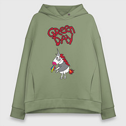 Женское худи оверсайз Green Day Unicorn