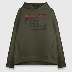 Женское худи оверсайз Hockey live big logo