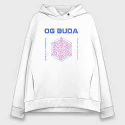 Толстовка оверсайз женская OG BUDA ОПГ СИТИ FREERIO SEXY DRILL, цвет: белый