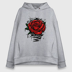 Женское худи оверсайз Красная Роза Red Rose